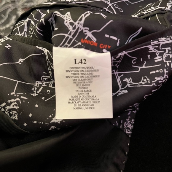 Nautica Black Overcoat Coat Jacket L42 - Picture 5 of 5